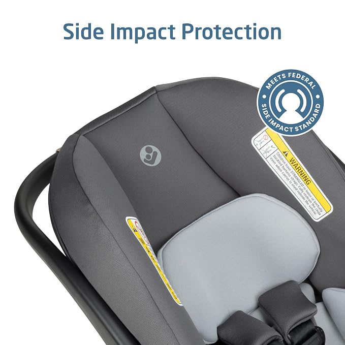 Maxi-Cosi Mico Pro Baby Infant Car Seat with Base, Ventilated Chair, Soft Headrest Pad, Easy-Install Latch, Adjustable Belt Guide, 3-Position Base, Stroller-Ready, 4-30 lbs, up to 32 in, Sea Salt