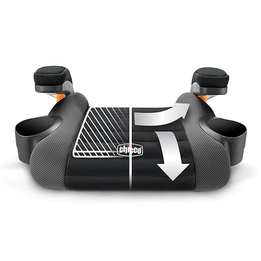 Chicco GoFit Backless Booster Car Seat Without Latch Attachment, Travel Booster Seat for Car, Portable Car Booster Seat for Children 40-110 lbs., Shark/Black/Grey