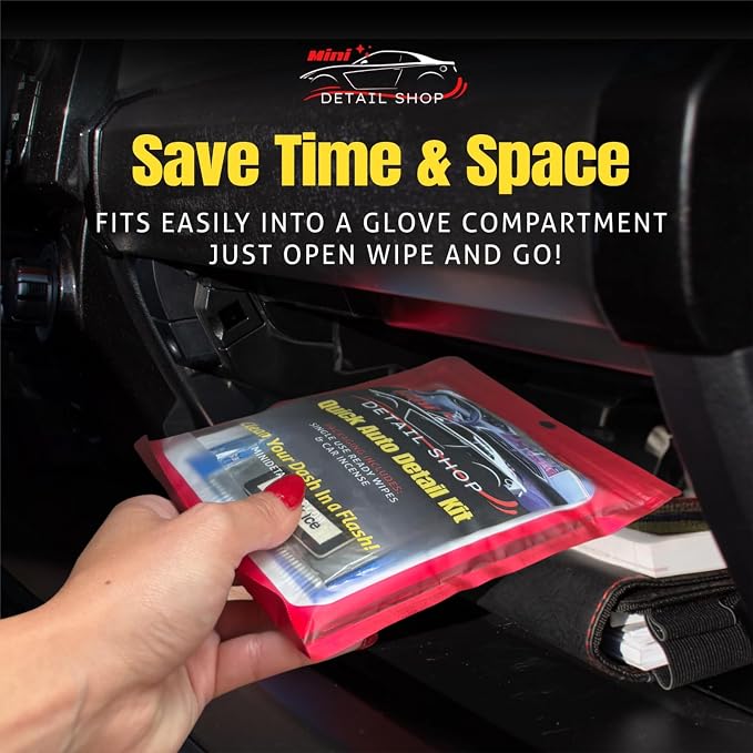 Car Dashboard Cleaning Kit | Interior Car Detailing Kit Includes Dashboard Cleaning Wipes, Dashboard Protectant Wipes, Electronic Screen Wipes, Glass Wipes, & Black Ice Air Freshener