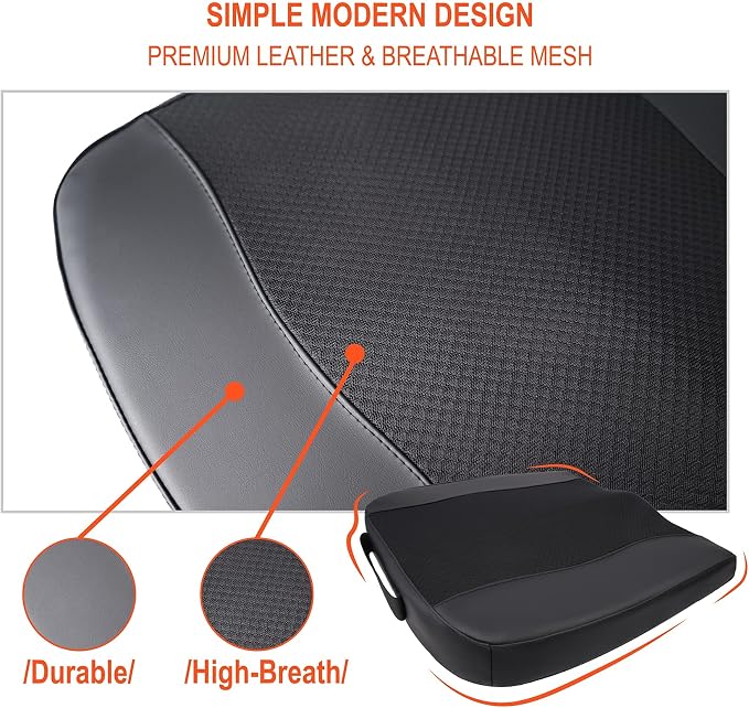 Lofty Aim Car Seat Cushion, Comfort Memory Foam Car Cushions for Driving - Sciatica & Lower Back Pain Relief, Driver Seat Pillow for Auto, Office Chair, Wheelchair - Black