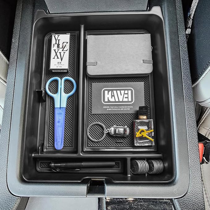 HGWEI Center Console Organizer Compatible with Honda Pilot 2023 2024 2025 2026 and Ridgeline/Passport 2024 2025 2026 Interior Accessories Insert Armrest Storage Box Tray, Black