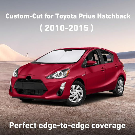 EcoNour Windshield Sunshade Compatible for Toyota Prius Hatchback 2010-2013 2014 2015, (Not for Prius C or Prius V) Sun Visor for Front Window Sun Shade Cover, UV Heat Protector, Car Accessories