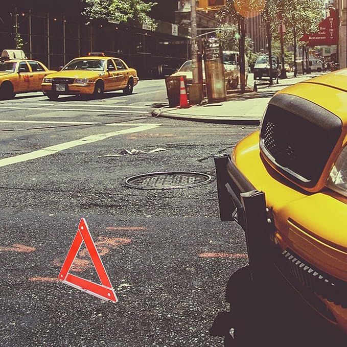 GARVALON Warning Triangle Reflective Safety Sign Kit for Roadside Emergencies Emergency Triangle for Vehicles High Visibility Road Reflectors