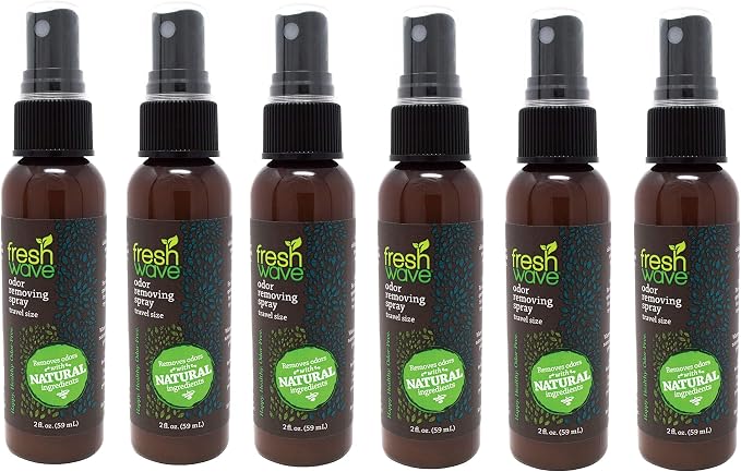 Fresh Wave Natural Odor Eliminator Travel Spray, 2-Ounce Bottles (Pack of 6)