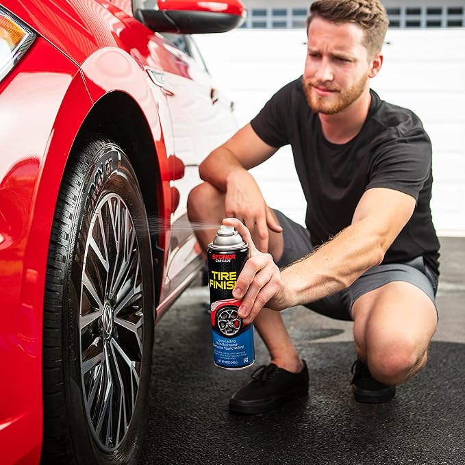 Stoner Car Care 91094 More Shine Tire Finish – Tire Shine Spray Restores Deep Matte Black Finish with Long-Lasting Rain-Resistant Protection, Dry-to-Touch – 12 oz