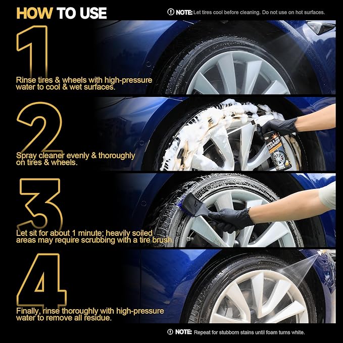 toretark Wheel Cleaner & Tire Cleaner & Rim Cleaner, Professional 3 in 1 Car Wash Iron Remover Cleaning Spray for Car Detailing Supplies 16 Fl Oz