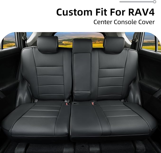 Lolcar Rav4 Seat Covers Custom Fit for Toyota Rav4 LE(NOT for Hybrid) 2013 2014 2015 2016 2017 2018,Leather Car Seat Cover for Trucks SUV Full Set,Faux Leather (Black)
