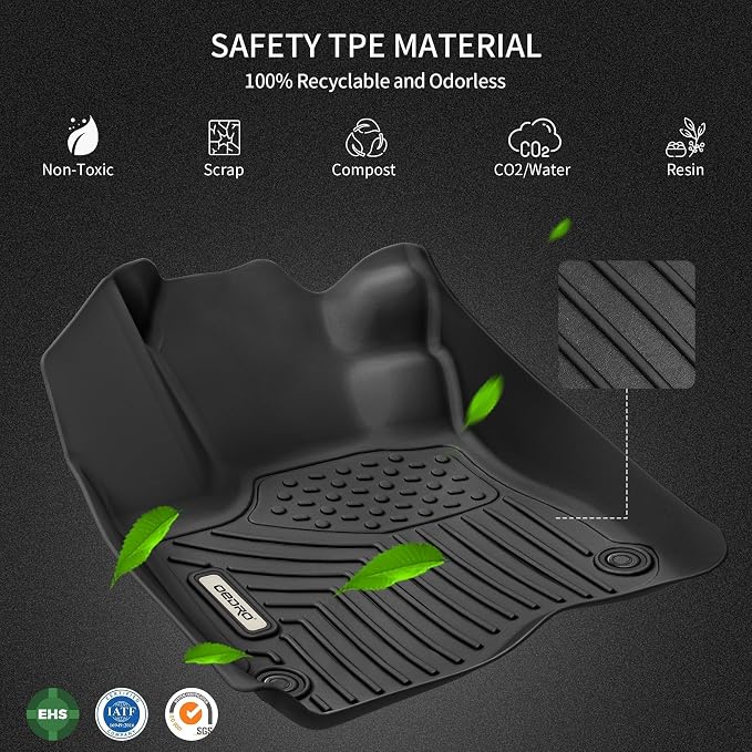 OEDRO Floor Mats Fit for 2018-2024 Toyota Camry, NOT for Hybrid & AWD Models, TPE All Weather Floor Liners Custom Fit for 2024 Toyota Camry L/LE/SE/TRD/XLE/XSE, Black