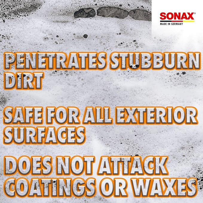 SONAX Car Wash Shampoo Concentrate 314300 | High-Foaming pH-Neutral Formula for Effective Cleaning | Safe on All Paint Wax Sealants & Coatings | Removes Dirt Grime and Road Film | 1L (33.3oz)