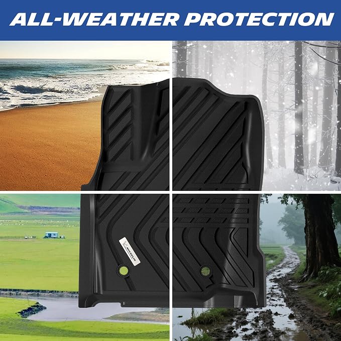 Michelin Vehicle Mats, All-Weather TPE Custom Fit Liner for 2024-2026 Toyota Tacoma Double Cab Auto Tran TRD/SR/SR5/Limited, Not Fit Hybrid or XtraCab, Elite