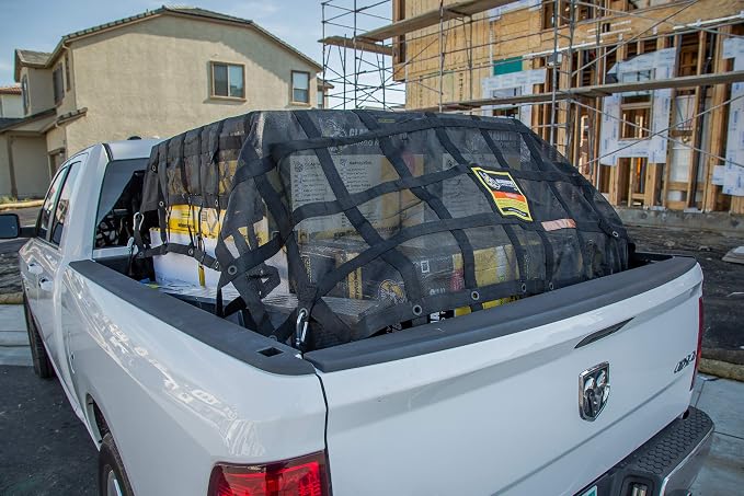 Gladiator Cargo Nets - Heavy Duty Truck Cargo Net-Trcuk Organizer-Truck Bed Cover- Large- Perfect for Trailer, Pickup, Boat, Jeep, SUV, Camping, Hunting-(WLL): 1,500 lbs (LGN-100) 8.75' x 10' ft.