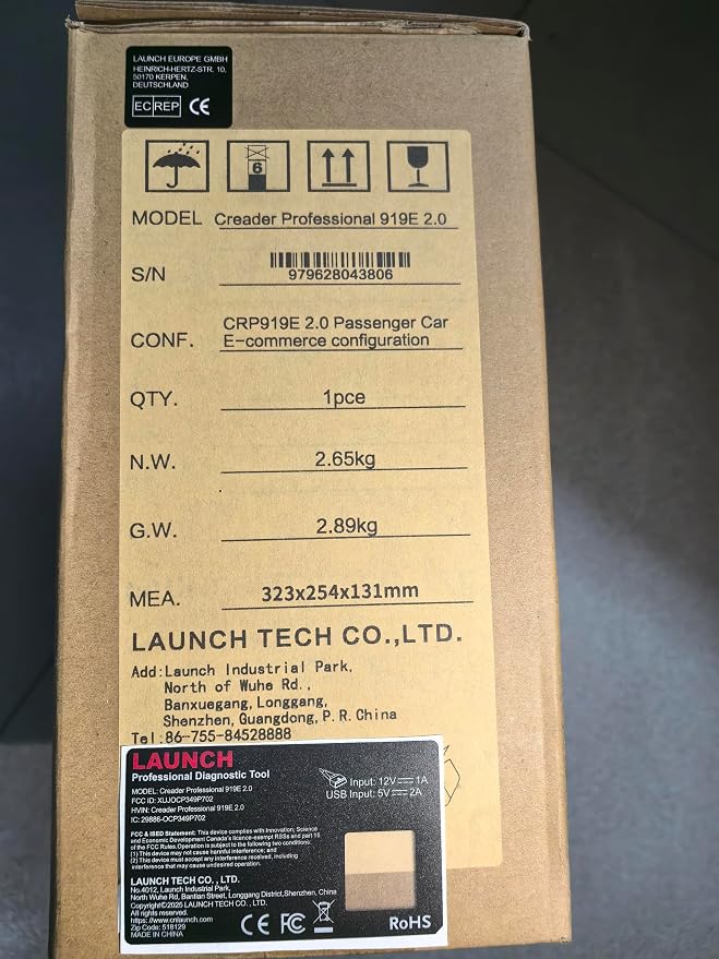 LAUNCH X431 CRP919E OBD2 Scanner, 2026 Bidirectional Scan Tool as CRP919EBT, CANFD/DoIP/FCA SGW, ECU Code, 35+ Service, Active Tests, All-in-One Full System Diagnosis, BST360 & i-TPMS, 2 Year Update