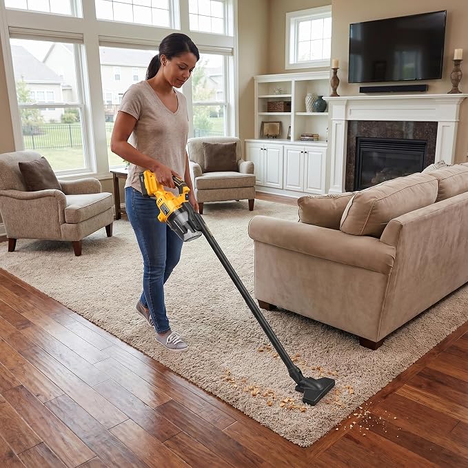 LITEKON Cordless Vacuum Compatible with 𝗗𝗘-𝗪𝗔𝗟𝗧 20V Max Battery (No Battery), Handheld Battery Powered Vacuum Cleaner for Wood Floor, Carpet, Car Cleaning, 125AW (Tool Only)