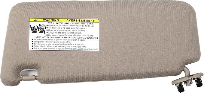 Ezzy Auto Beige Right Passenger Side Sun Visor fit for Toyota Camry Without Sunroof 2007 2008 2009 2010 2011