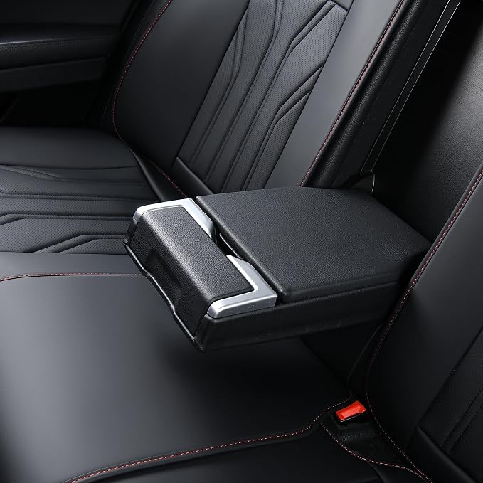 FLORICH Seat Covers for Cars, Waterproof Seat Covers, Leather Car Seat Covers 2 Pack, Universal Seat Cushion Protector for Most Cars Trucks SUV-Black&Red Line