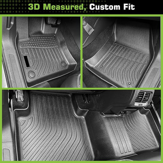 Floor Mats for VW Tiguan 2018-2024 (Only Fit for 5 Seats), TPE Waterproof Non-Slip All Weather Protection Custom, Floor Mats & Cargo Liner
