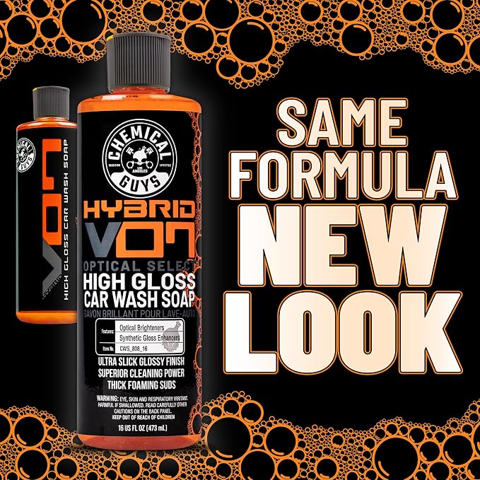 Chemical Guys CWS_808_16 Hybrid Foaming High Gloss Car Wash Soap (Works with Foam Cannons, Foam Guns or Bucket Washes) Safe for Cars, Trucks, Motorcycles, RVs & More, 16 fl oz, Orange Scent