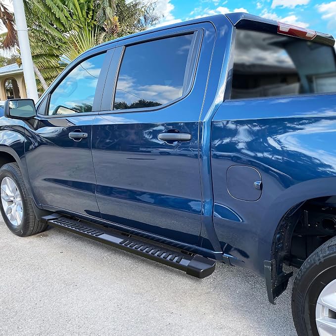 YITAMOTOR 6 Inches Running Boards Compatible with 2007-2018 Chevy Silverado/GMC Sierra 1500 Crew Cab & 2007-2019 2500HD 3500HD Crew Cab Side Steps Textured Black Nerf Bars