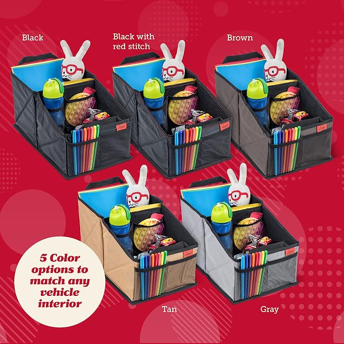 Lusso Gear Car Seat Organizer for Front or Backseat - Great for Adults & Kids, Features 9 Storage Compartments for Toys, Magazines, Tissues, Maps, Books, Documents, Games & More (Floral)