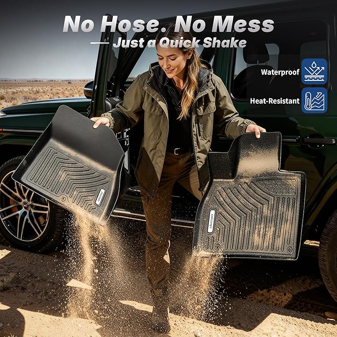 OEDRO Floor Mats Fit for 2007-2012 Nissan Altima Sedan, TPE All-Weather Custom Fit Floor Liner for Altima 4 Door Accessories, 1st & 2nd Row Mats Car Mats Set, Black