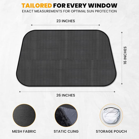 EcoNour Side Window Shades for Baby-4 Pack | Side Window Sunshade for Kids | UV Protection Sun Shades for Kids | Fits Most Camper, Bus, Van, RV, Minivan, Truck, MPV & SUV | X-Large (26"x16")