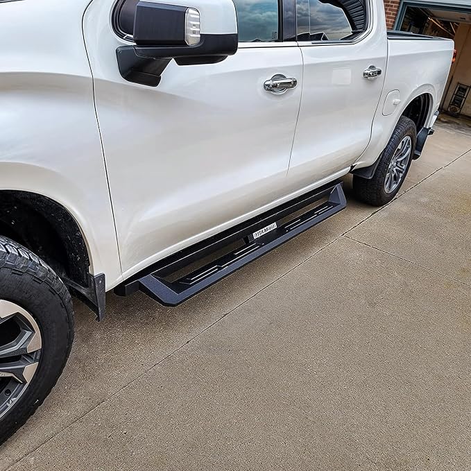YITAMOTOR Drop Running Boards Compatible with Chevy Silverado/GMC Sierra 2019-2026 1500 Crew Cab, 2020-2026 Silverado/Sierra 2500HD 3500HD Crew Cab, Black Powder Coated Nerf Bars, Off-Road Side Steps