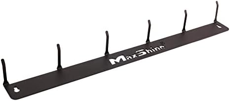 Maxshine Universal Detailing Brush Hanger (Logo) – 6 Organizer Hooks – Lightweight Wall-Mounted Design for Auto Detailing Supplies – Ideal for Garage & Mobile Use, Easy to Install Car Care Organizer
