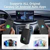 Wireless CarPlay Adapter for Audi Q3 2020 2021 2022 2023 2024 2025 2026, Wireless CarPlay & Android Auto Adapter 2 in 1 Plug & Play Supports USB and Type-C Converts,E