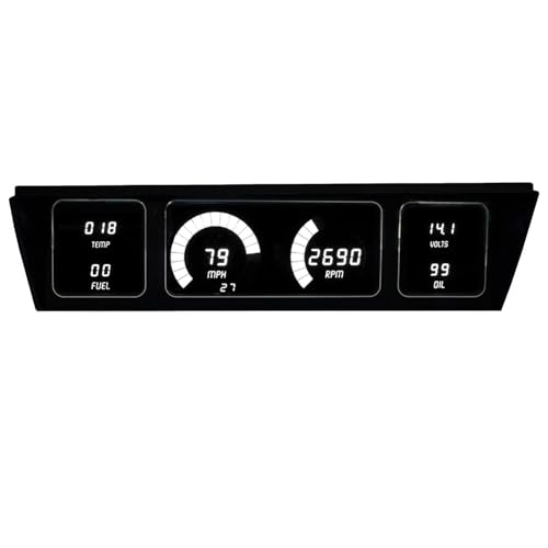 Intellitronix LED Digital Replacement Gauge Panel for 1977-1990 Chevrolet Impala & Caprice - Complete Dash Cluster Upgrade with Speedometer, Tachometer & Sending Units (White)