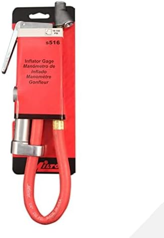 New & Improved - Tire Inflator Gauge with Dual Head Straight Foot Air Chuck 15” Air Hose 10-160 PSI