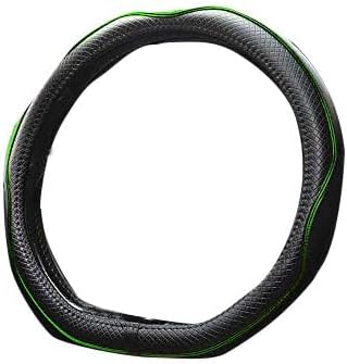 Mayco Bell Flat Bottom Steering Wheel Cover Anti-Slip,Safety,Soft,Breathable,Durable,Full Surround,Comfortable Grip Microfiber Leather (D Shape, Green)