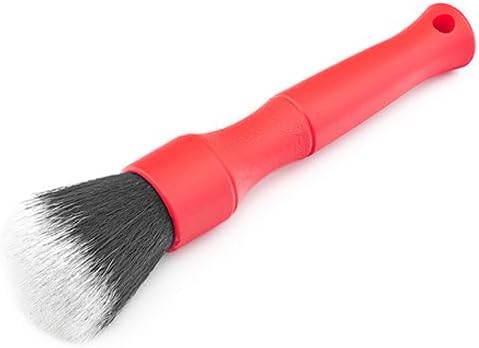 Detail Factory - Synthetic Detailing Brush Set - Long & Short Brush - Ultra-Soft Interior Car Cleaning Brushes for, Screens, Emblems, & Tight Spaces - Red