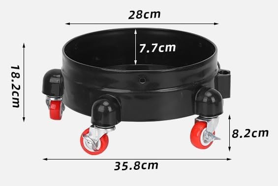 Bucket Dolly 5 Gallon Car Wash Professional Detailing Bucket Dolly with Heavy Duty Wheel Casters (Style B)