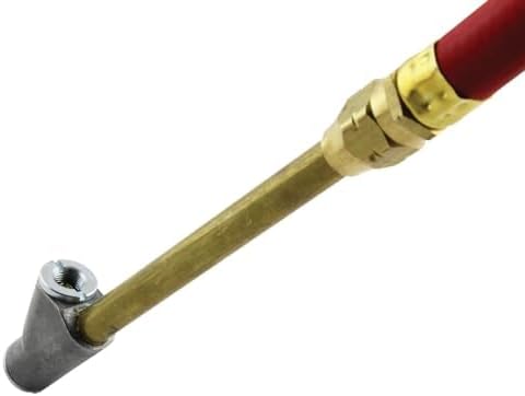 New & Improved - Tire Inflator Gauge with Dual Head Straight Foot Air Chuck 15” Air Hose 10-160 PSI