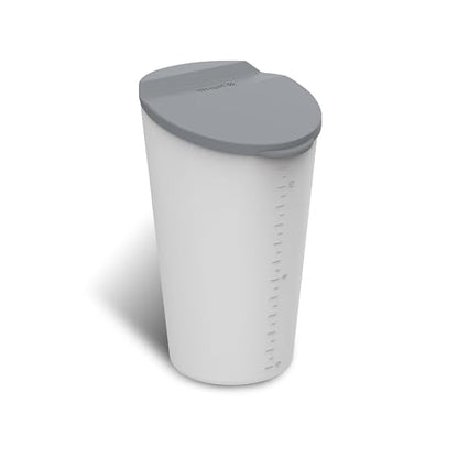 BMZX Car Trash Can with Lid - Small Car Cup Holder Trash Bin, Fits Auto, Home, Office - Grey 1 Pack