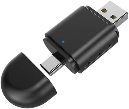 2-in-1 Wireless CarPlay & Android Auto Adapter – Plug & Play USB/Type-C Dongle, Bluetooth 5.4 + 5.8GHz Wi-Fi, Converts Wired CarPlay & Android Auto to Wireless, Fast Stable Connection
