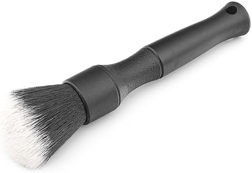 Detail Factory - Synthetic Detailing Brush Set - Long & Short Brush - Ultra-Soft Interior Car Cleaning Brushes for, Screens, Emblems, & Tight Spaces - Black