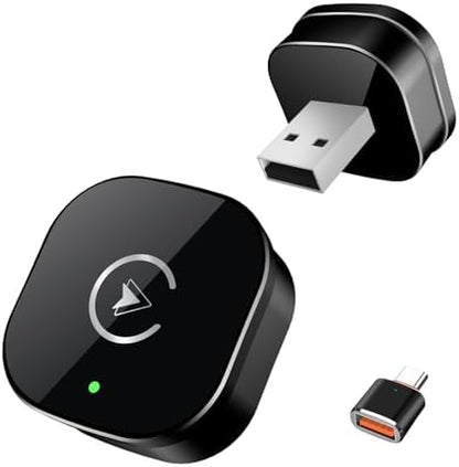 【2026 Upgarded】Wireless CarPlay Adapter for iPhone, Mini USB Design for Cars with Wired CarPlay, Fast Connection,5.8GHz WiFi,No Delay, Compatible with iOS 10+ & iPhone 6+, USB/Type C,Plug and Play