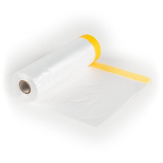 Pre-Taped Masking Film (1 Roll, 6-Feet X 65-Feet)