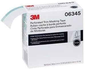 3M Perforated Trim Masking Tape 06345, Molding Paint Protection, Trim Lifting Tape, Hand Tearing, 5 mm Hard Band, 50.8 mm x 10 m