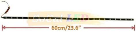 SOCAL-LED LIGHTING 60cm 24" Green Flexible LED Strips High Power Bright 5050 12 SMD Car DRL Under Dash Accent Light, Waterproof, Cuttable, Pack of 2