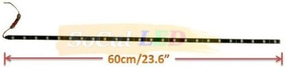 SOCAL-LED LIGHTING 60cm 24" Blue Flexible LED Strips High Power Bright 5050 12 SMD Car DRL Under Dash Accent Light, Waterproof, Cuttable, Pack of 2