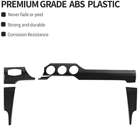 CheroCar for Mustang Center Console Dashboard Panel Trim Cover Kit Meter Frame Interior Decoration Accessories for Ford Mustang 2015-2022 (Carbon Fiber)