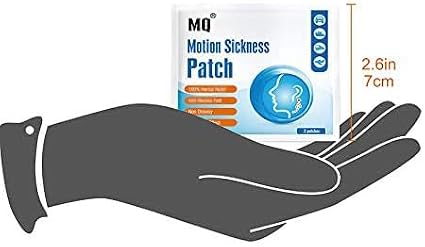 MQ Motion Sickness Patch,10 Count,Non Drowsy Sea Sickness Patches Behind Ear for Cruise Ship Travel, Waterproof Car Sick Patches Fast Acting & Long Last 72H