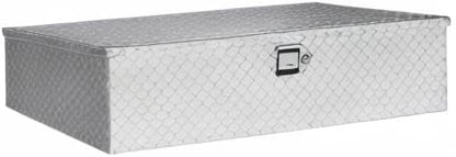 VEVOR Heavy Duty Aluminum Truck Bed Tool Box, Diamond Plate Tool Box with Side Handle and Lock Keys, Storage Tool Box Chest Box Organizer for Pickup, Truck Bed, RV, Trailer, 39"x13"x10", Silver