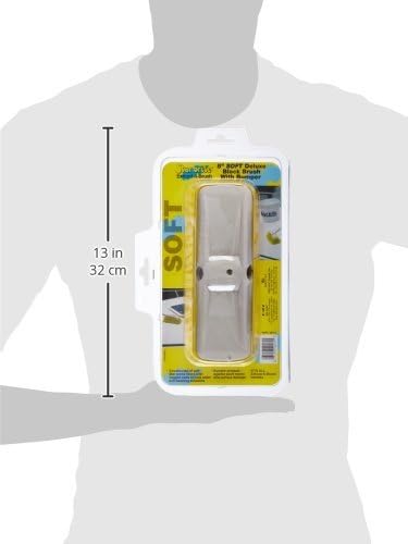 STAR BRITE Premium 8" Soft Brush Head W/Bumper - Dual Connections Fit Either Standard 3/4" Threaded Poles or Extend-A-Brush Handles (Soft) (Yellow) (040161)
