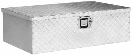 VEVOR Heavy Duty Aluminum Truck Bed Tool Box, Diamond Plate Tool Box with Side Handle and Lock Keys, Storage Tool Box Chest Box Organizer for Pickup, Truck Bed, RV, Trailer, 30"x13"x9.6", Silver