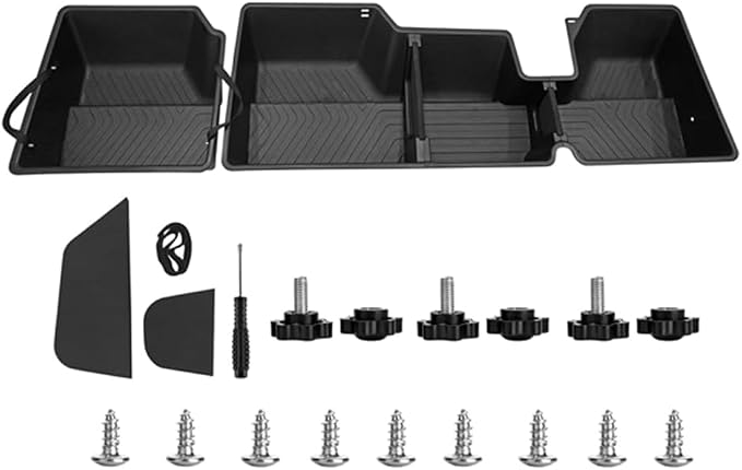 Under Seat Storage Boxes - Compatible with 2019-2026 Dodge Ram 1500 Crew Cab (Not for Classic), Heavy Duty Upgraded Rear Under Back Seat Storage Truck Cargo Black Tool Box Organizer