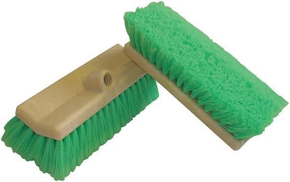 MICRO TEC 10" Truck Wash Brush Head - Soft Bristle Car Wash Brush, RV Boat Cleaning Brush, Bi-Level Auto Detailing Brush, Chemical Resistant Vehicle Wash Brush Head, Green - Pack of 1