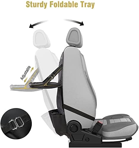 Tsumbay Car Backseat Organizer with Tablet Holder,9 Storage Pockets Foldable Table Tray Seat Back Protectors Kick Mats -PU Leather 1Pck
